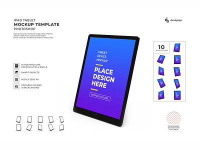 IPad Tablet Device 3D Mockup Bundle 3d communication computer device display electronic gadget ipad laptop mobile mockup monitor pad phone portable realistic tablet technology template touchscreen