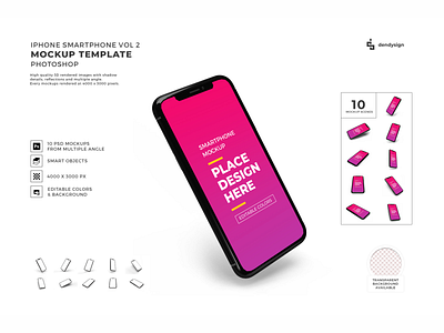 IPhone Smartphone 3D Mockup Bundle Vol 2 app cellphone design device display electronic gadget iphone isolated mobile mockup phone screen smart smartphone technology telephone template touchscreen ui