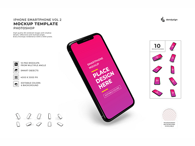 IPhone Smartphone 3D Mockup Bundle Vol 2