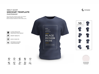 Men Tshirt 3D Mockup Template Bundle