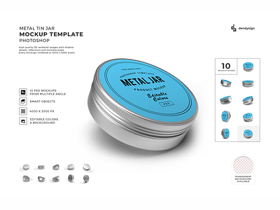 Metal Tin Jar 3D Mockup Template Bundle 3d aluminum blank box can container design isolated jar metal mockup object package packaging product silver steel template tin white
