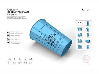 Plastic Cup 3D Mockup Template Bundle