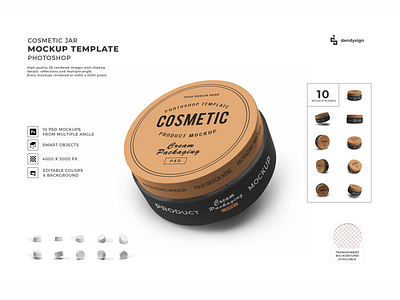 Cosmetic Jar 3D Mockup Template Bundle 3d beauty bottle box cap container cosmetic cream illustration isolated jar lotion medical mock mockup package packaging plastic product template