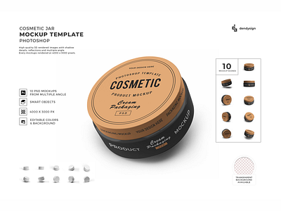 Cosmetic Jar 3D Mockup Template Bundle