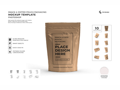 Snack Pouch Packaging 3D Mockup Bundle 3d advertising bag clean container design foil glossy isolated mockup pack package packaging paper polythene pouch product sachet snack template