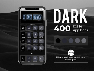 Dark IOS 14 App Icon Bundle