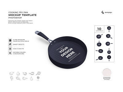 Cooking Fry Pan Mockup Template Bundle