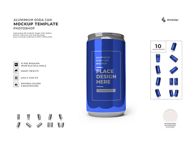 Aluminium Soda Can Mockup Bundle 3d aluminum beer beverage can canned cola container drink isolated liquid metal metallic mockup object packaging soda steel template tin