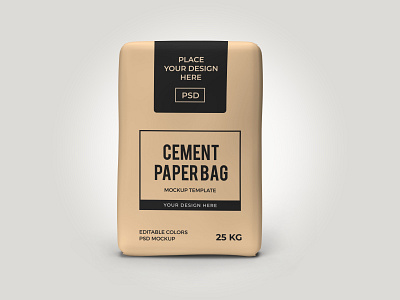 Cement Paper Bag Free Mockup Template mockup