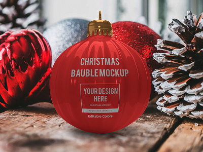 Christmas Bauble Free Mockup Template Vol 3