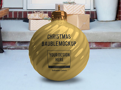 Christmas Bauble Free Mockup Template Vol 4