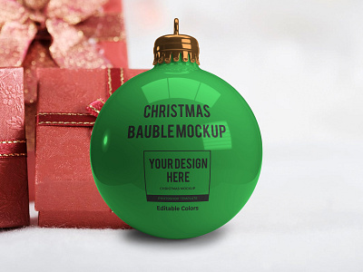 Christmas Bauble Free Mockup Template Vol 5