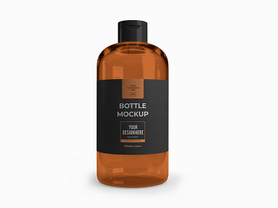 Conditioner Glass Bottle Free Mockup Template 3d illustration bottle mockup container glass bottle