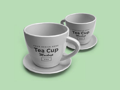 Tea Cup on Plate Free Mockup Template Vol 2