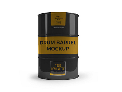 Drum Barrel Free Mockup Template crude oil