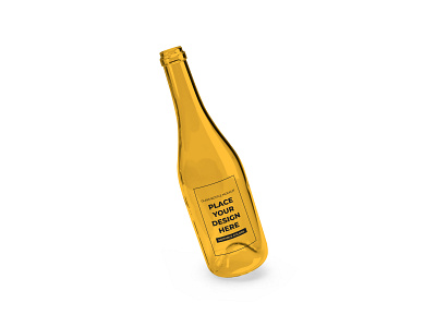 Yellow Glass Bottle Free Mockup Template