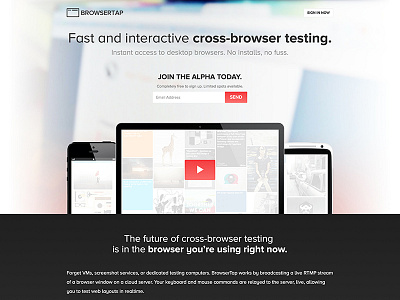 Introducing BrowserTap browser testing browsertap colorful cross browser mobile multi page testing video web