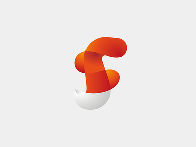 SF f fox gradients icon logo mark s tail