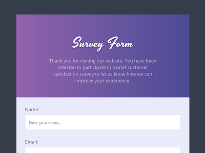 Survey form form survey ui webdesign