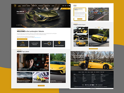LAMBORGHINI Website by Anjasmara Dwi S 2x car lamborghini landing page super car website website design yellow