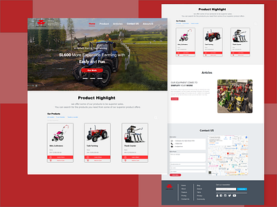 modern agricultural machinery (Massey Ferguson) argiculture engine landingpage machinery red tractor web design website