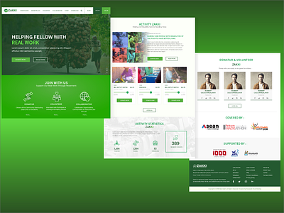 Zakki page landing green landing page non profit web design