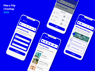 Plan a Trip Feature for Travel App adobe xd design plan a trip travel trip ui