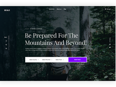 Landing page for Hike