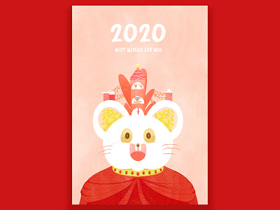 Happy 2020 2020 animal design illustraion mouse