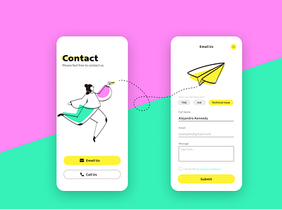 DailyUI | Contact Us app design ui design uiux