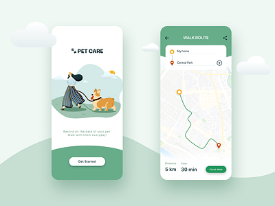 DailyUI | Map app design illustration map pet ui ux ui design