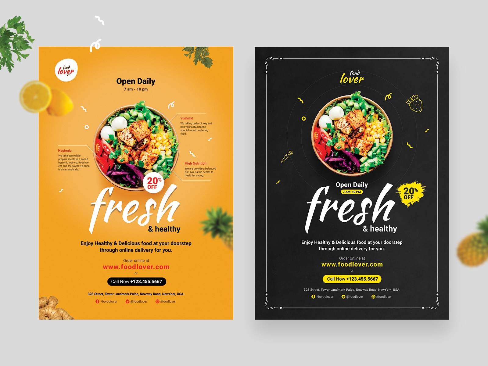 Food Restaurant Flyer by webduckdesign on Dribbble