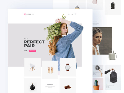 Zorro - Ecommerce PSD Template ecommerce design homepage landing page minimal minimalistic online shop pink psd store template uiux website website design