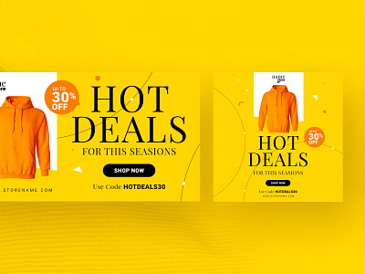 Retail Web Ad Advertising Banner ad banner banners campaign banner cloth discount marketing offer online online store orange shop web banner yellow
