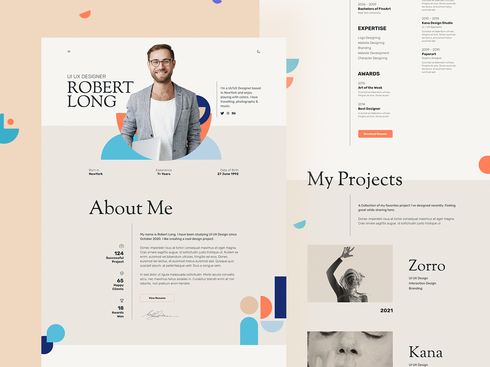 landing page cv