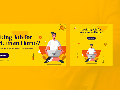Job Search Web Ad Banners ad banners campaign dream job job job ad banner job advisor job search marketing banners relax ui ux work from home workfromhome