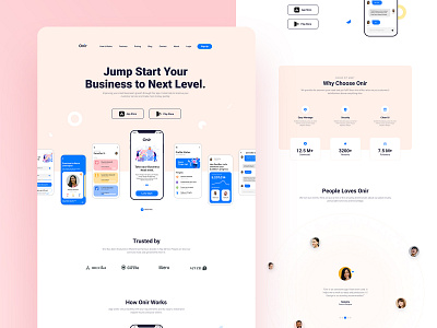 Onir - Mobile App Landing Page Figma Template