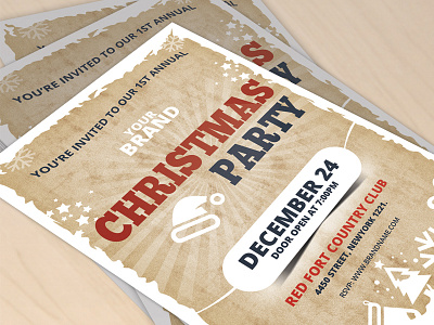 Christmas Party Invitation Flyer Template