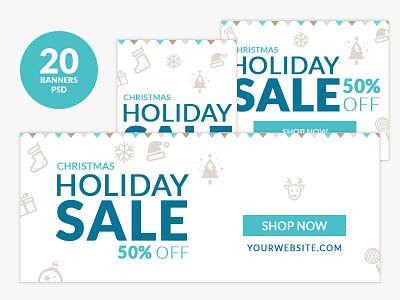 Holiday Sale Web Ad Marketing Banners ad banners ads advertisement christmas banners christmas sale creative december event holiday marketing banners new year retail banners