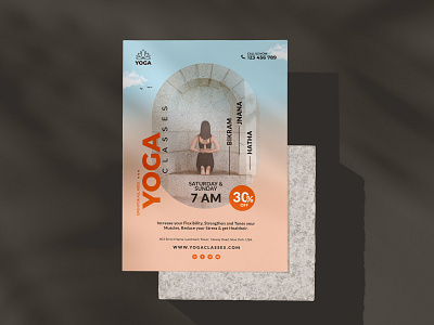 Yoga Flyer body clean creative fitness flyer graphic design illustrator meditation minimal modern photoshop relax spa template ui ui ux web yoga