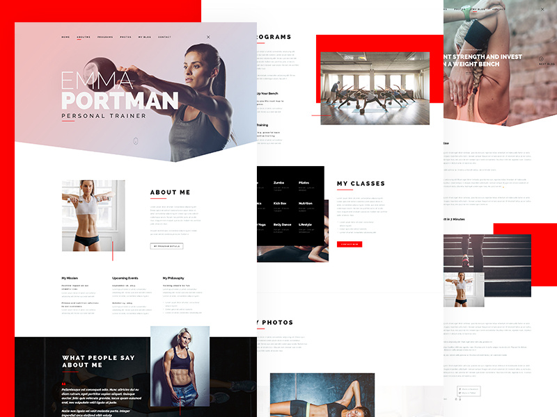 It'sMe - Creative Portfolio PSD Template landingpage gym creative fitness trainer personal webdesign minimal onepage portfolio website fitness