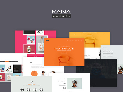 Kana - Creative Agency Psd Template agency coming soon graphic landing page onepage portfolio psd psd template web design web layout webpage website
