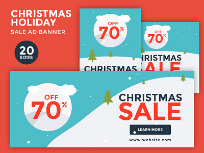 Christmas - Holiday Sale Ad Banner ad ad banners advertising christmas christmas offer discount holiday banner marketing banner sale xmas xmas sale
