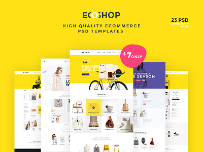 Multipurpose eCommerce PSD Template ecommerce estore homepage landing page layout online shop psd shop shopping webdesign website