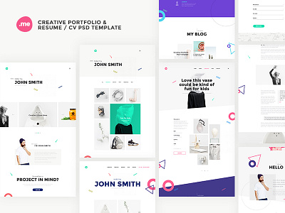 Me - Creative Portfolio & Resume / CV PSD Template