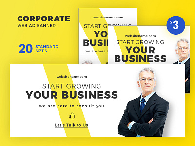 Corporate Ad Banners ad advertising banner banners businessman clean corporate banner google ads marketing professional