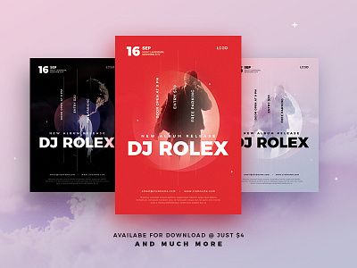 DJ Flyer / Pamphlet Template black cloud cmyk flyer graphic night pamphlet print psd template red webdesign