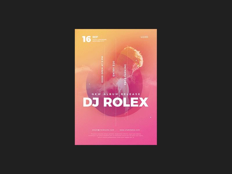 DJ Concert Flyer animation dance dj dj flyer event flyer gif music new year nightclub flyer party