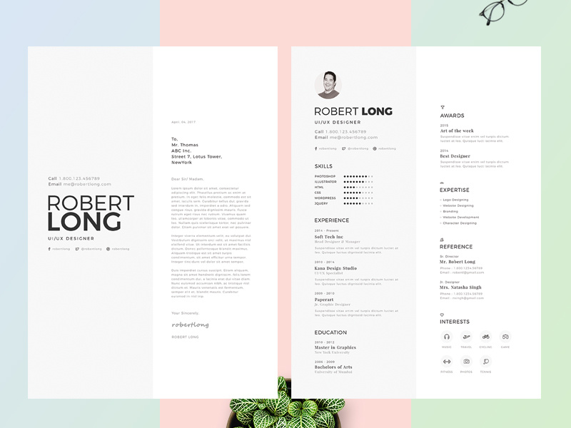 Resume / CV creative clean resume design portofolio psd word resume curriculum vitae cv resume