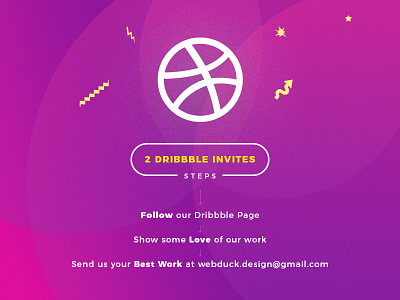 2x Dribbble Invites 2 dribbble invites draft dribbble gift giveaway graphic invitation invite submit